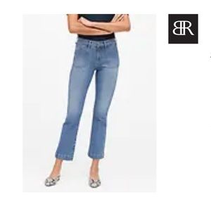 Banana Republic Premium Denim Mid-Rise Crop Flare